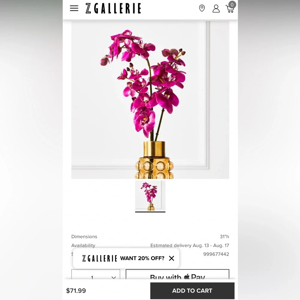 Zgallerie orchids (2 sets of 3)